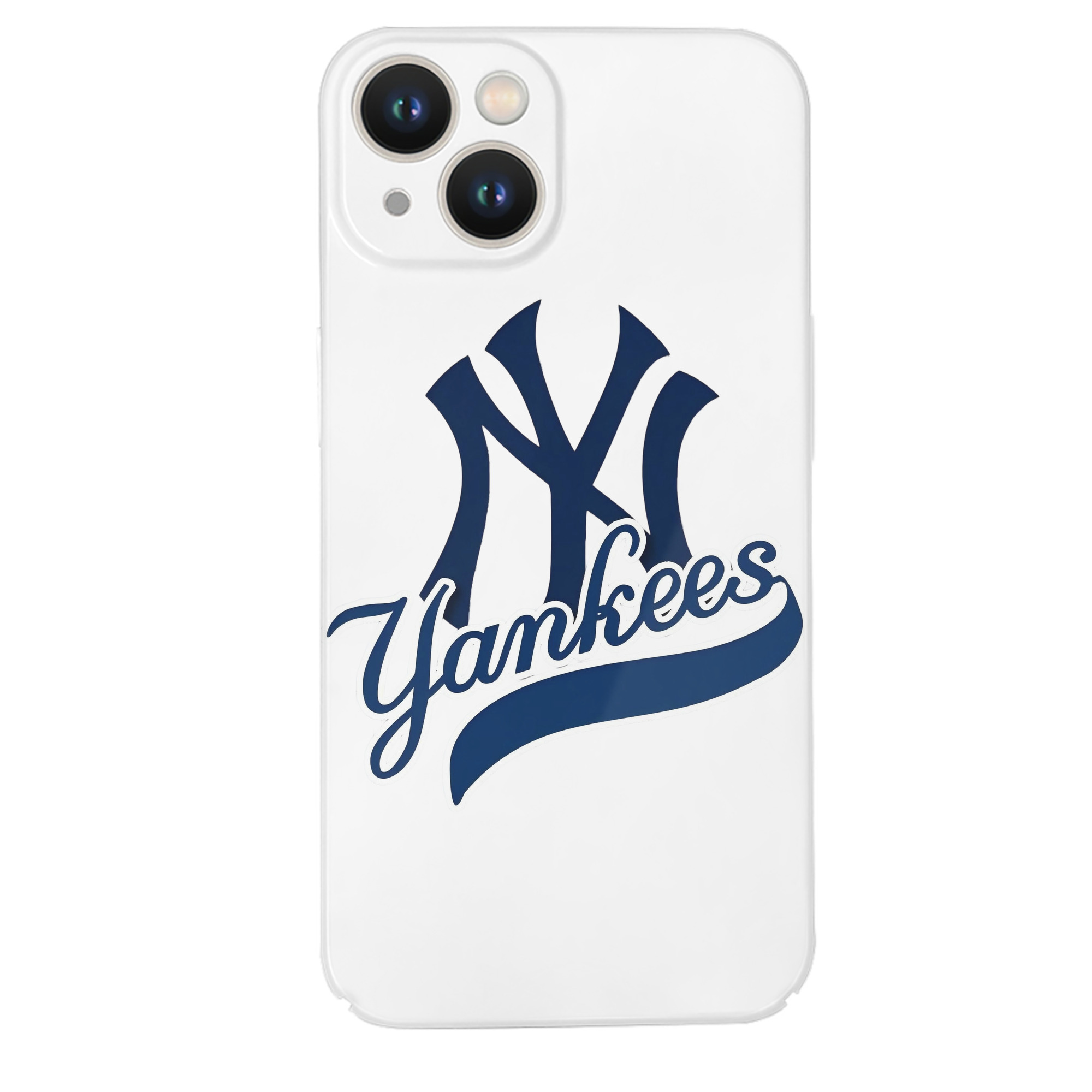 New York Yankees Blue Logo IPhone 14 Series Full-Cover Hard Case – Shockproof With Raised Camera Protection – Precise Cutouts, Wireless Charging Compatible – Durable, Anti-Yellowing, Easy To Clean